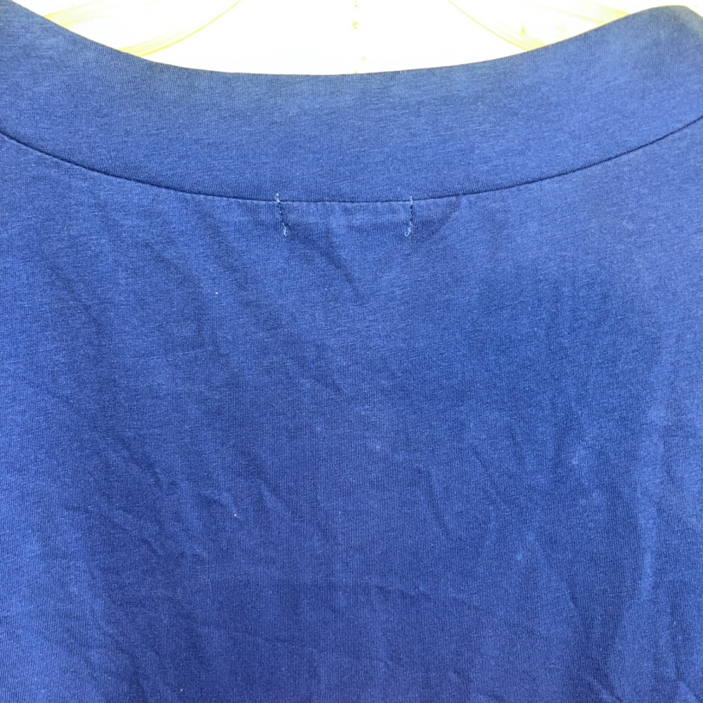 Habitat Royal Blue 100% Cotton Wide Mock Neck Long Sleeve Pocket Top Sz Lg 74021 - Picture 9 of 9